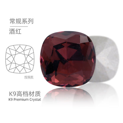 K9 pointed base fat square diamond special-shaped crystal diamond vacuum plated base wedding dress accessories accessories with fat square pointed bottom shaped diamond