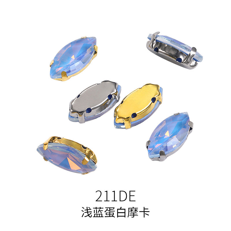 Xichuan horse's eye protein mocha claw drill with holes hand-sewn glass rhinestone DIY macaron clothing hat decoration