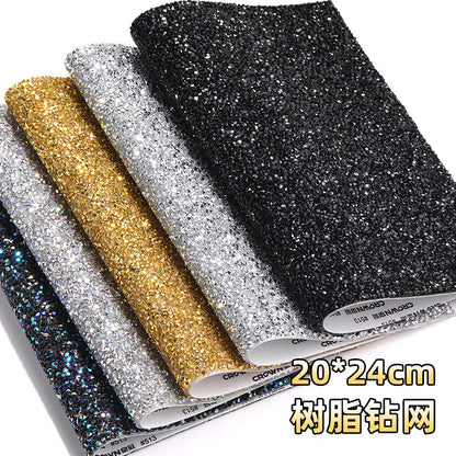 Resin 20*24CM resin drill drill net, water rhinestone glue mesh, peel-off and instant sticking, DIY crafts, sequin glue, jewelry matching