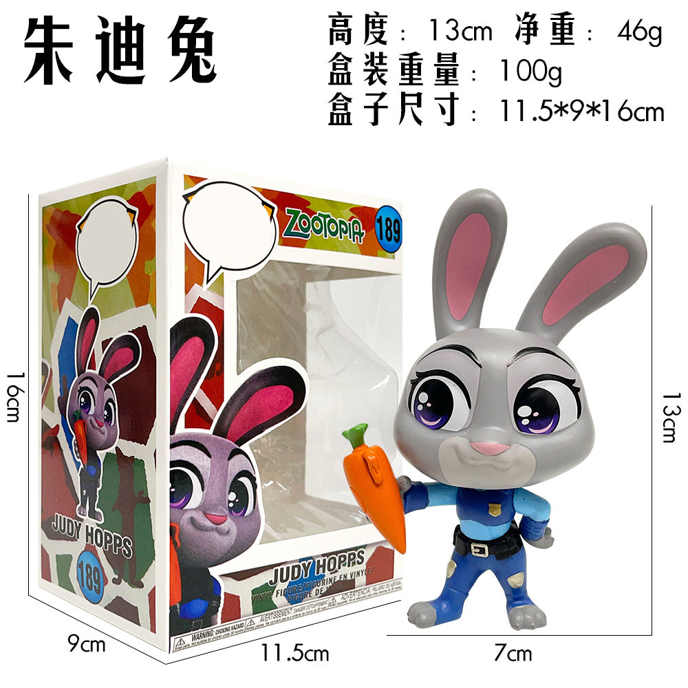 Cross-border crazy animal city Judy Rabbit Nick Fox figure model cute cartoon anime figure movie peripherals