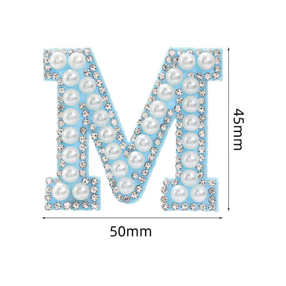 Hot Heat Patch Stickers with 26 English Letters Stickers DIY Accessories Clothing and Hat Accessories Blue Non-Woven Fabric Stickers