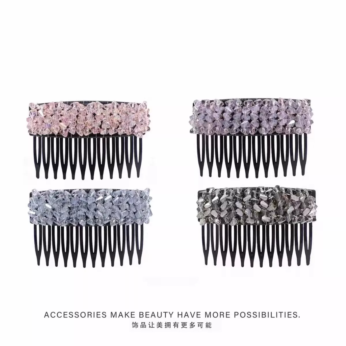Elegant light luxury rhinestone hair comb, high-end inverted comb hair accessory, new style of bangs and loose hair organizer, side hair clip