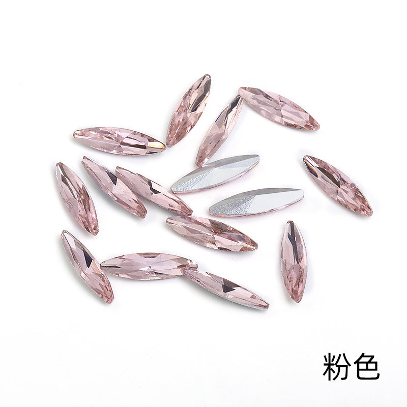 Pointed bottom slender marquise diamond crystal glass diamond mobile phone case diamond suit decoration diamond accessories pointed bottom fine marquise diamond