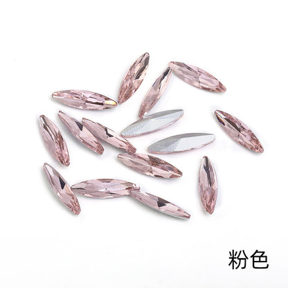 Pointed bottom slender marquise diamond crystal glass diamond mobile phone case diamond suit decoration diamond accessories pointed bottom fine marquise diamond