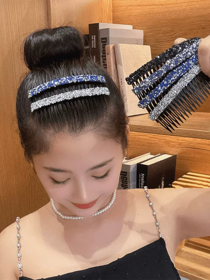 2026 New Sparkling Rhinestone Hair Comb, Loose Hair Organizer, Bangs Hair Clip, Frontal Side Hair Clip, Back-of-Head Comb