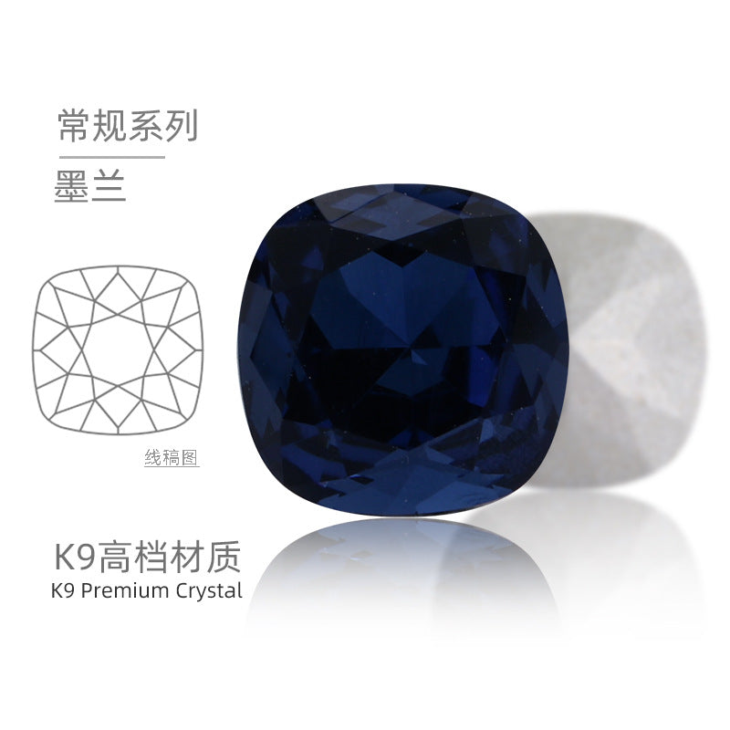 K9 pointed base fat square diamond special-shaped crystal diamond vacuum plated base wedding dress accessories accessories with fat square pointed bottom shaped diamond