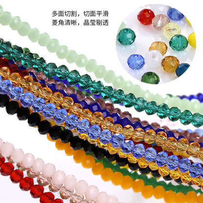 2mm crystal through-hole glass flat bead bracelet, necklace, accessories, door curtain beads, clothing materials, DIY flat beads, loose beads