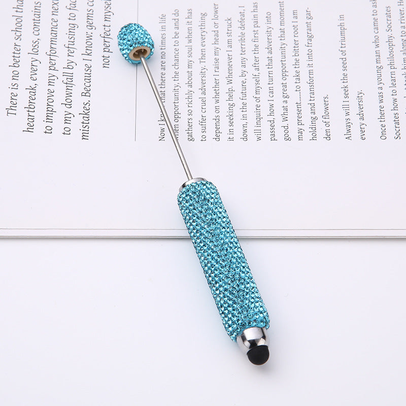 Source wholesale DIY touch screen full diamond ballpoint pen AB dazzling faience clay diamond ballpoint pen cross-border hot selling handmade gifts