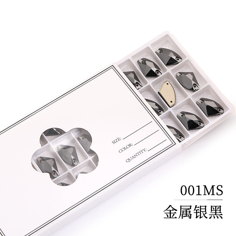 Axe Flat Buckle - Flat Bottom Special-Shaped Hand-Sewn Rhinestones Real Silver Plating Shoe Accessories Luggage Clothing