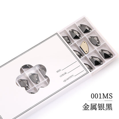 Axe Flat Buckle - Flat Bottom Special-Shaped Hand-Sewn Rhinestones Real Silver Plating Shoe Accessories Luggage Clothing