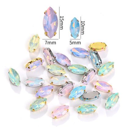 Xichuan horse's eye protein mocha claw drill with holes hand-sewn glass rhinestone DIY macaron clothing hat decoration