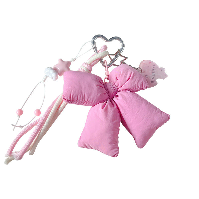 Original DIY fabric bow bracelet keychain pendant creative miu system girl heart bag keychain pendant