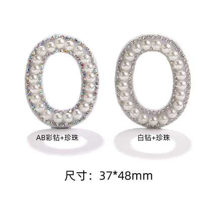English Letter Hot Patch Stickers - 26 Letters White Imitation Pearl DIY Clothing Accessories