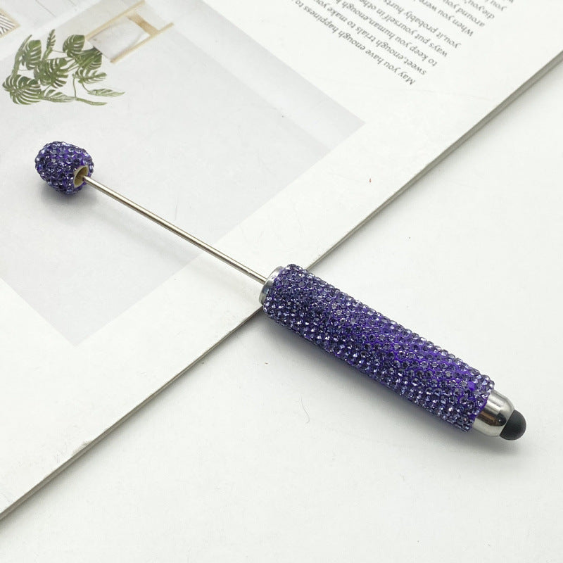 DIY touch screen full diamond ballpoint pen multi-function capacitive stylus cute pen ins solid color rhinestone touch screen pen in stock