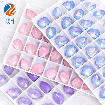Aurora Mocha waterdrop rhinestone cut is evenly colored, wear-resistant nail nail diamond, phone case and diamond-shaped mocha pointed bottom waterdrop rhinestone