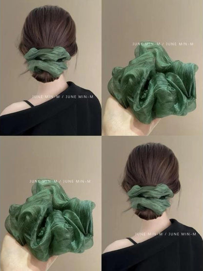Korean high-end large mesh large intestine hair tie for women, sophisticated new hair tie, trendy and simple hair accessory