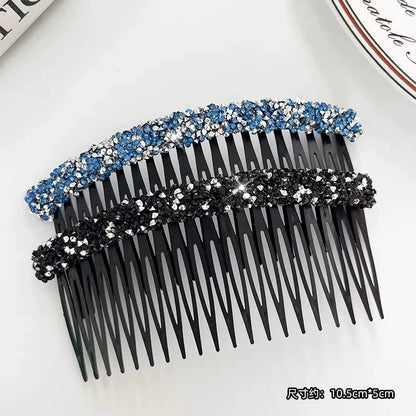 Premium glitter rhinestone hair comb, loose hair management tool, 2026 new toothbrush, bangs inverted comb, elegant hair clip, hair accessory