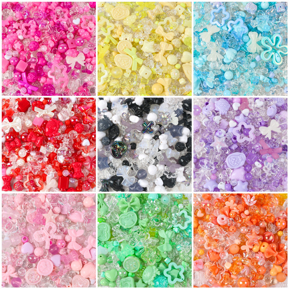 Cute Bow & Flower Acrylic Beads - DIY Mobile Phone Chain Necklace Lanyard Accessories