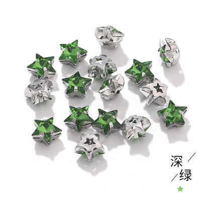 Best-selling 10mm five-pointed star stainless steel claw drill, ultra-glitter five-pointed star nail art clothing DIY accessory glass diamond