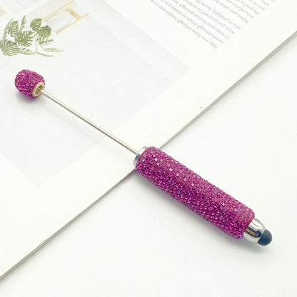 DIY touch screen full diamond ballpoint pen multi-function capacitive stylus cute pen ins solid color rhinestone touch screen pen in stock