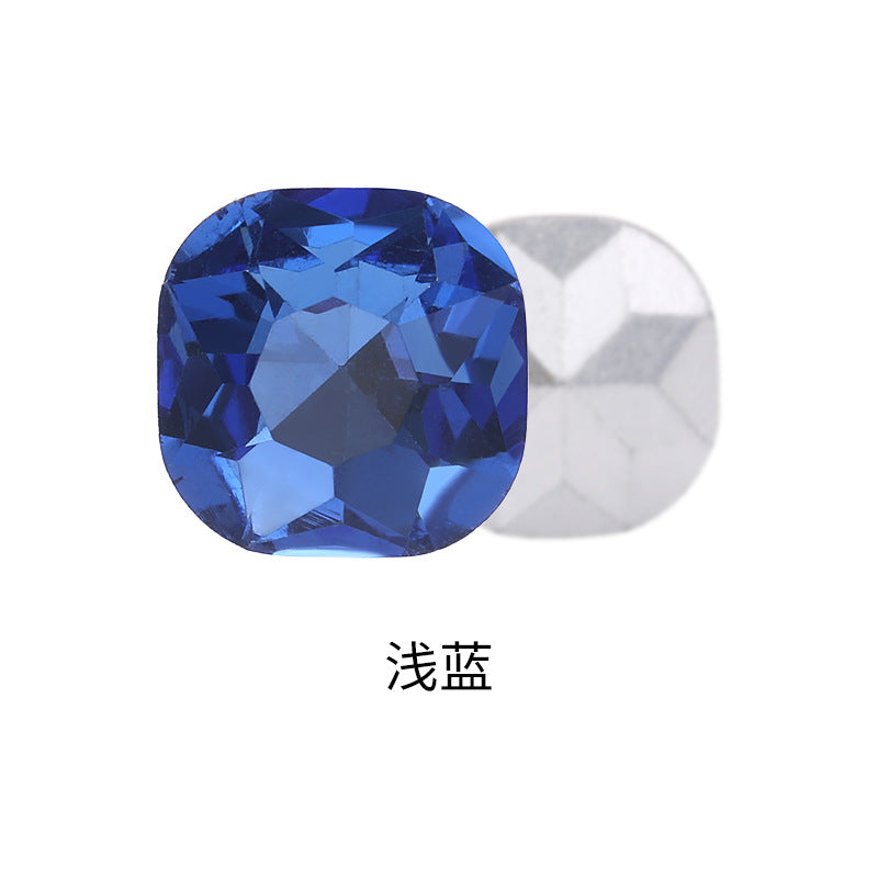 Fat square pointed sole special-shaped diamond earrings, nail art diamond accessories, shoes, bags, clothing, crystal accessories, pointed sole fat square diamonds