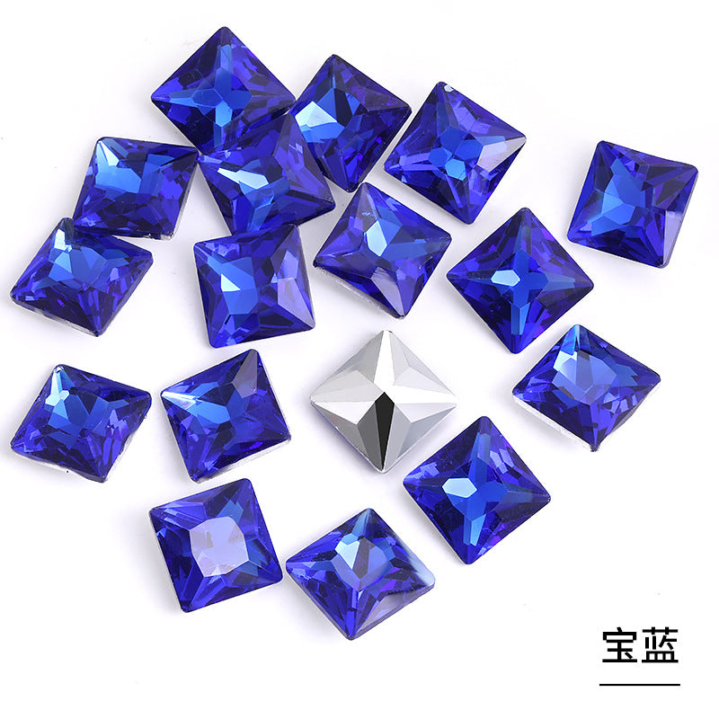 Square special-shaped diamonds, real silver-plated bottoms, bags, hair clips, accessories, shoes, clothing, accessories, pointed bottoms, square diamonds