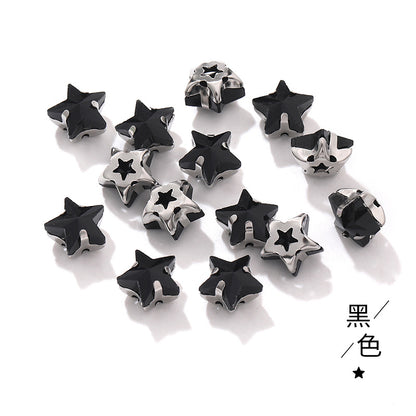 Best-selling 10mm five-pointed star stainless steel claw drill, ultra-glitter five-pointed star nail art clothing DIY accessory glass diamond