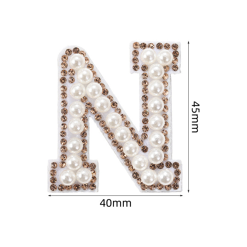 Crystal yellow diamond 26-letter fabric patch set, hot-hot stamped colored letter patch for clothing bags, diamond patches
