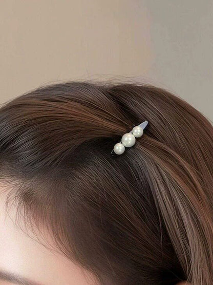 High-end light luxury pearl hair clips, edge clips, delicate side bang clips, women's mini small front-size hair clips, hair clips