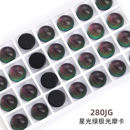 Round Aurora Mocha Crystal Diamond Plain Flat Diamond Shoe Bag Hair Accessories Craft Decorative Mocha Flat Diamond