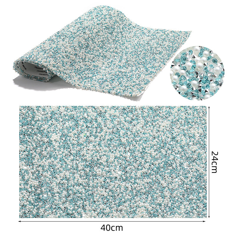 Resin 24*40CM pearl diamond mesh water rhinestone glue mesh peels off and sticks instantly for DIY crafts, sequins, glue, jewelry accessories