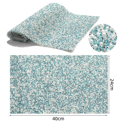 Resin 24*40CM pearl diamond mesh water rhinestone glue mesh peels off and sticks instantly for DIY crafts, sequins, glue, jewelry accessories