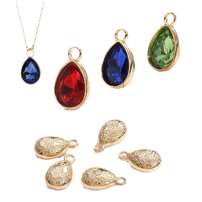 Cross-border hot-selling waterdrop pendants, gold-plated base diamond-inlaid headbands, clothing accessories, earrings, necklaces, accessories, versatile single pendants