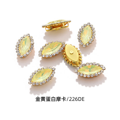 Horse Eye Sunflower Double-layer Hand-Stitched Diamond Shaped Edge Glass Diamond Clothing Bag DIY Accessories Manufacturer Wholesale