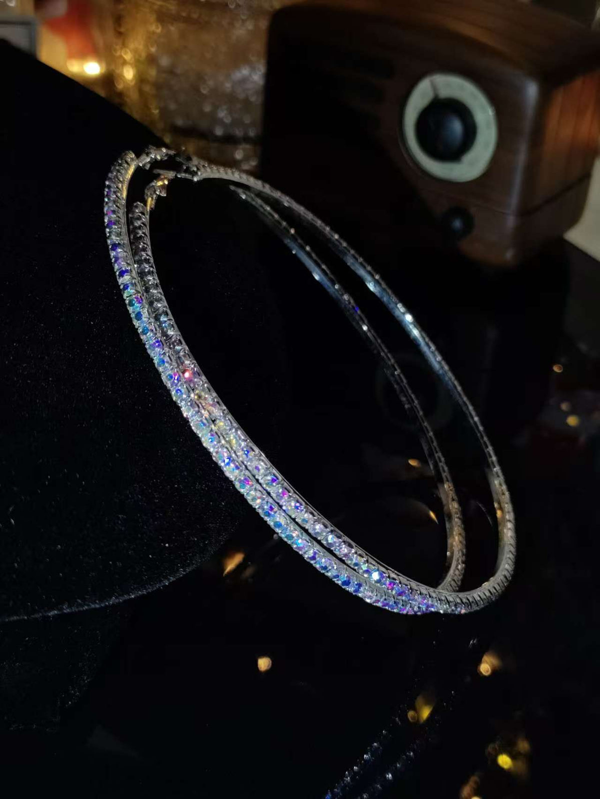 2-4-6-8-10cm oversized earrings exaggerated earrings european and american round rhinestone geometric hoop earrings for women cross-border