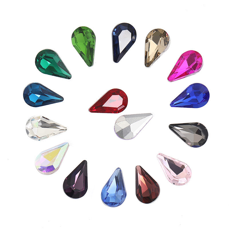 Long Drop Teardrop Diamond Rhinestones - Silver Crystal Luggage Jewelry Nail Art Clothing Hair Accessories