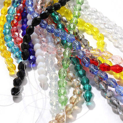 Xichuan cross-border water drop beads, glass beads, door curtains, garment accessories, straight hole water drop beads, cut surfaces, crystal bead factory wholesale