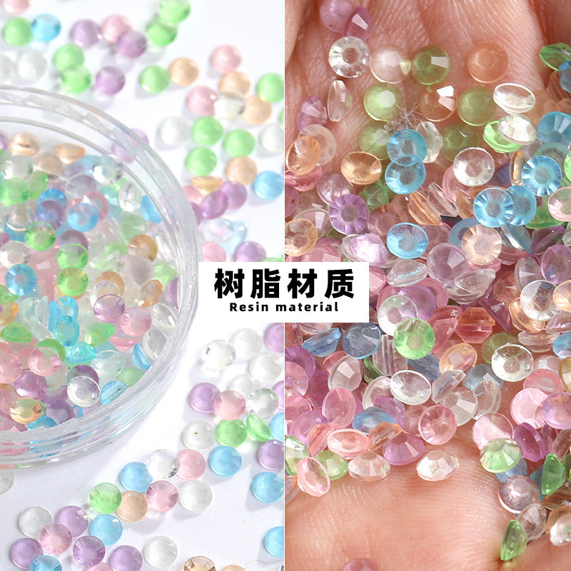 New flat resin rhinestone nail nail polish glow diamond DIY nail stickers imitating Olympic diamonds handmade diamond attachment wholesale