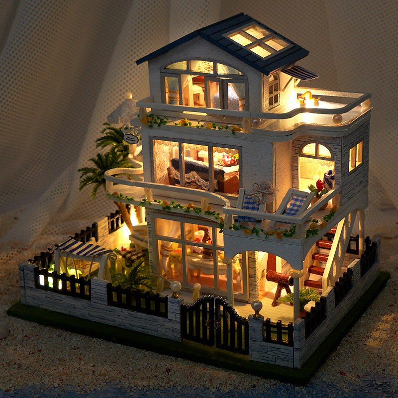 Tianyu DIY Cottage TC15 Mini Blue Waltz Hand-assembled creative pop-up book model ornaments