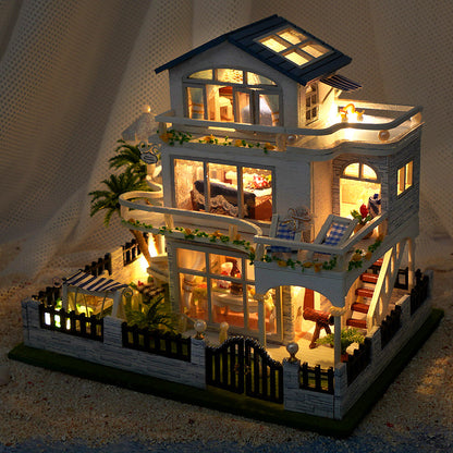 Tianyu DIY Cottage TC15 Mini Blue Waltz Hand-assembled creative pop-up book model ornaments
