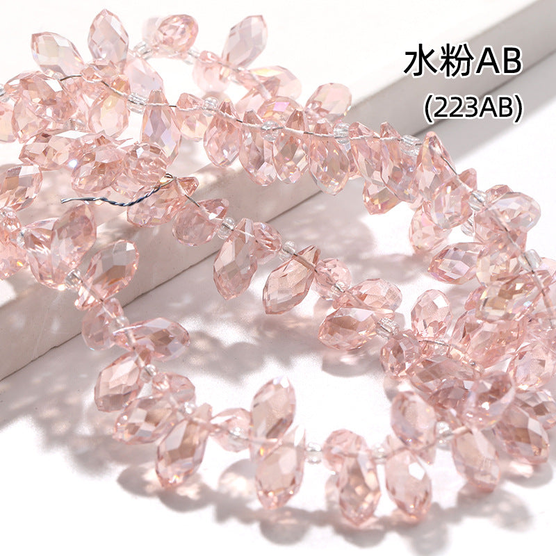 Water Drop Crystal Glass Beads - 6x12mm Horizontal Hole Multi-Color Beaded Curtain Clothing DIY