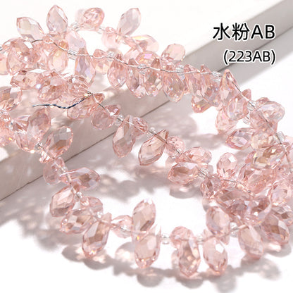 Water Drop Crystal Glass Beads - 6x12mm Horizontal Hole Multi-Color Beaded Curtain Clothing DIY