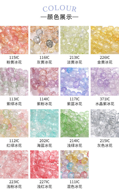 Multicolor Ice Flower Faceted Crystal Glass Beads - Wheel Scatter Bead Bracelet Necklace Accessories