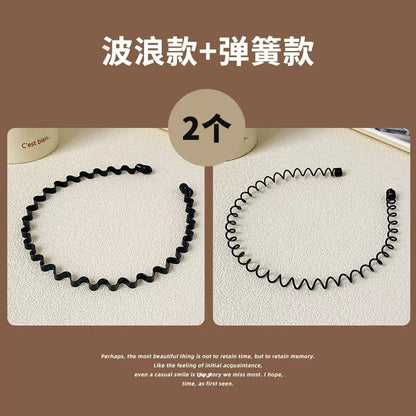Simple black metal headband for women's face washing, sports invisible men's hairband fixed headband that does not tighten hair clips