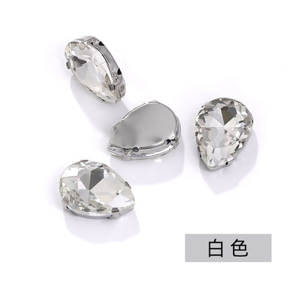 Teardrop Pointed Bottom Claw Rhinestones - White K Crystal Wedding Dress DIY Hand-Stitched Accessories