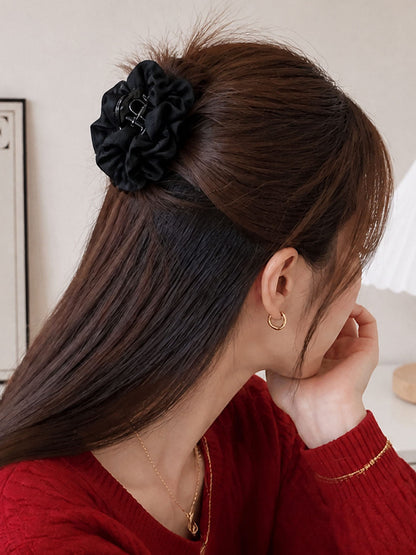 Black feather half-tie hair clip, small grab clip at the back of the head, high-end feel, little hair volume, shark clip, headpiece small size