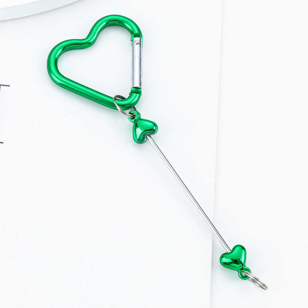 DIY Beaded Love Carabiner - Metal Bag Hook Jewelry Outdoor Kettle Backpack Carabiner