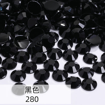 Resin flat bottom diamond, super flash nail drill, wedding dress decoration accessories, mobile phone case sticker diamond, round flat bottom resin diamond