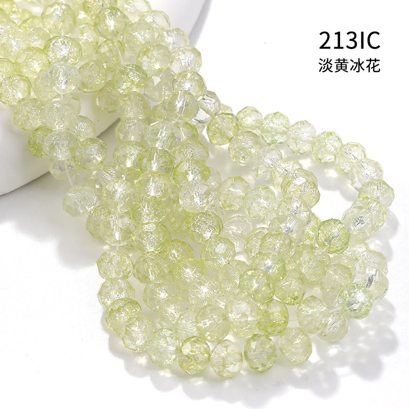 Multicolor Ice Flower Faceted Crystal Glass Beads - Wheel Scatter Bead Bracelet Necklace Accessories