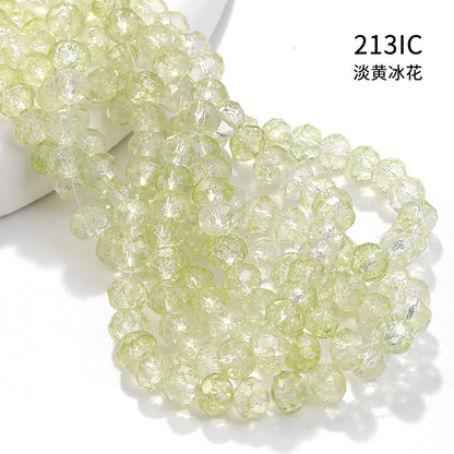 Multicolor Ice Flower Faceted Crystal Glass Beads - Wheel Scatter Bead Bracelet Necklace Accessories